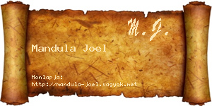 Mandula Joel névjegykártya